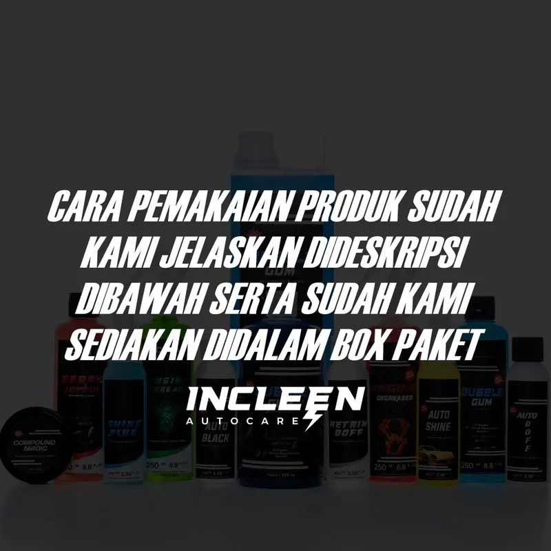 Terlaris No. 1 | PAKET EKSKLUSIF CUCI LENGKAP PENGKILAP PEMBERSIH PERAWATAN KENDARAAN 4 BOTOL by INCLEEN AUTO CARE 1