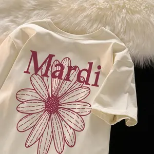 <TMG> Kaos Wanita Oversize | Korean Style Lengan Pendek Oversize Mardi Daisy Style Baju Atasan Wanita Terbaru | Atasan Wanita Kekinian | Baju Remaja Perempuan | Kaos baju Cream Mardi Mercredi Original | 06.11