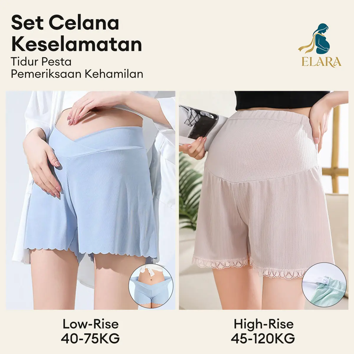 Celana Pengaman Perut Hamil Katun Adem Nyaman Untuk Dalam Rok 223+224
