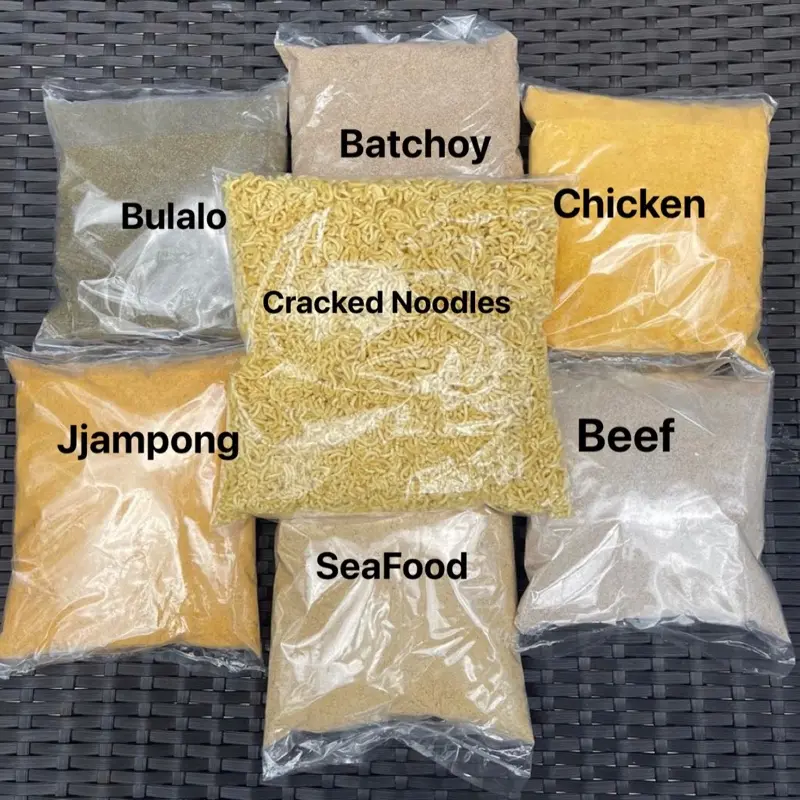 Cracked noodles/Jjampong,Chicken,Batchoy,Seafood,beef,Bulalo,Pork,Beef Chili