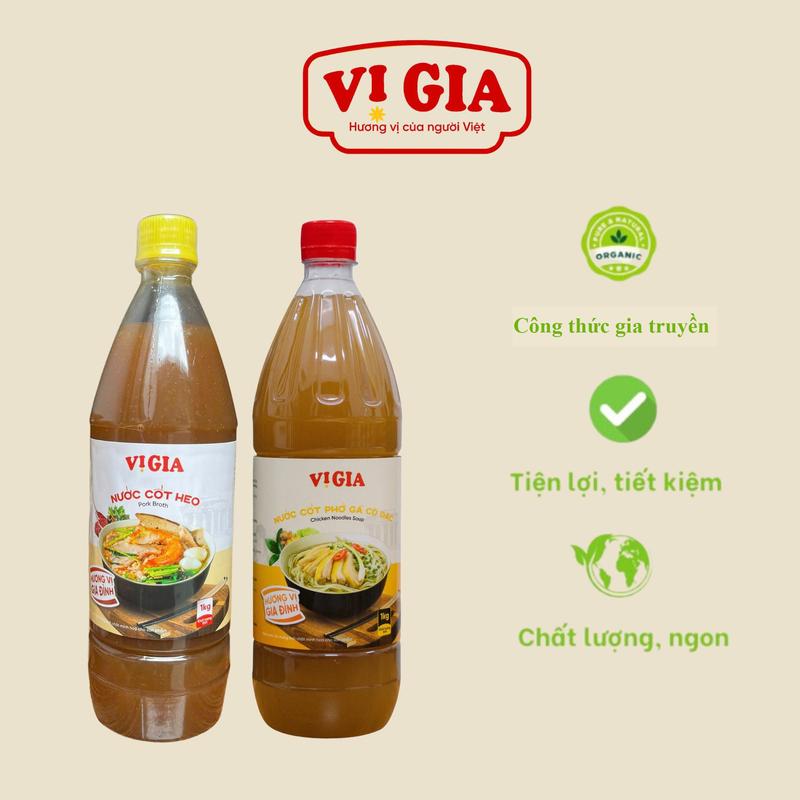 Combo 2 chai nước cốt Phở Gà - Heo ,  thơm ngon chuẩn vị, an toàn, tiết kiệm. Sản phẩm độc quyền của VỊ Gia Food nuoccot pho