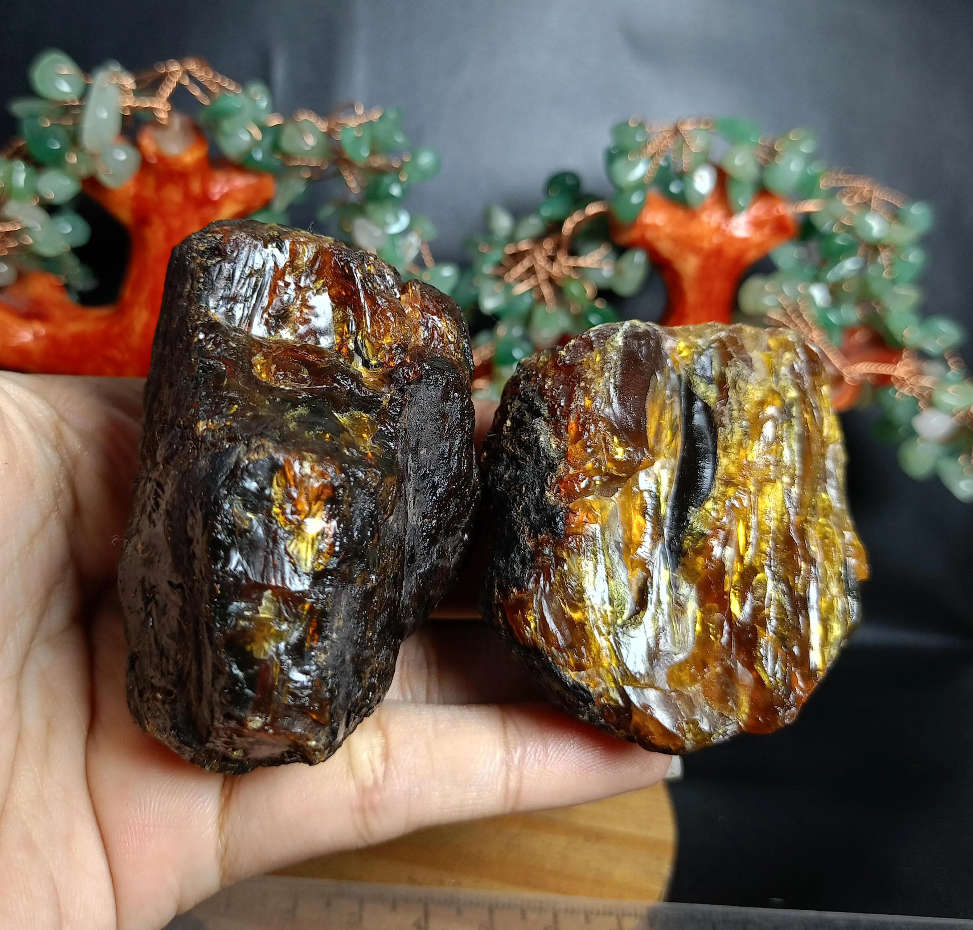 Batu Natural Red / Yellow Amber Rough (8) Batu Asli Alam