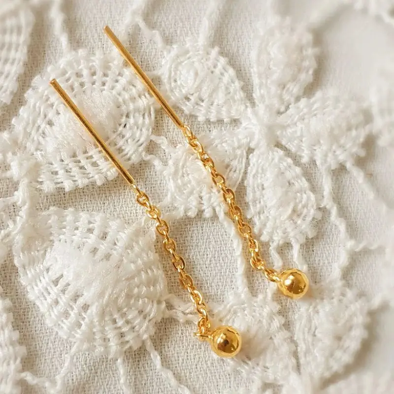 E & J - anting tusuk titanium wanita fashion korea gold 24k motif boba 5