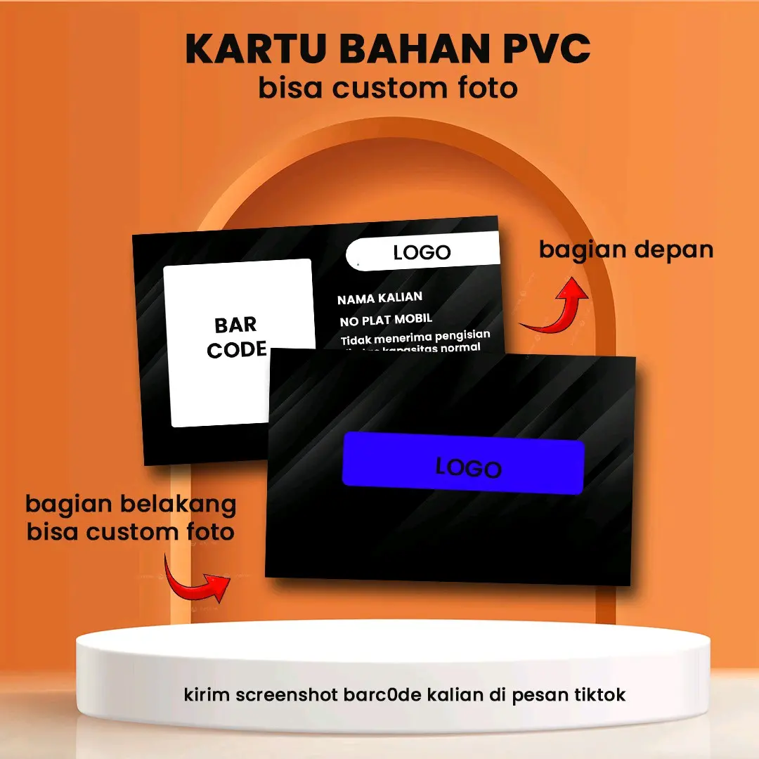 Card Bahan PVC Bisa Pakai Foto Bagian Belakang Kartunya