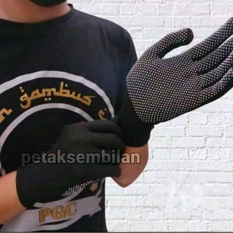Sarung Tangan Motor Full finger Bintik Putih Non Slip Bahan Tipis Tidak Terlalu Tebal 3