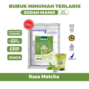 Bubuk Minuman Matcha Japan | Horeca | Praktis Untuk Usaha | Blend Mudah Larut | 500 Gram | Mix Krimer