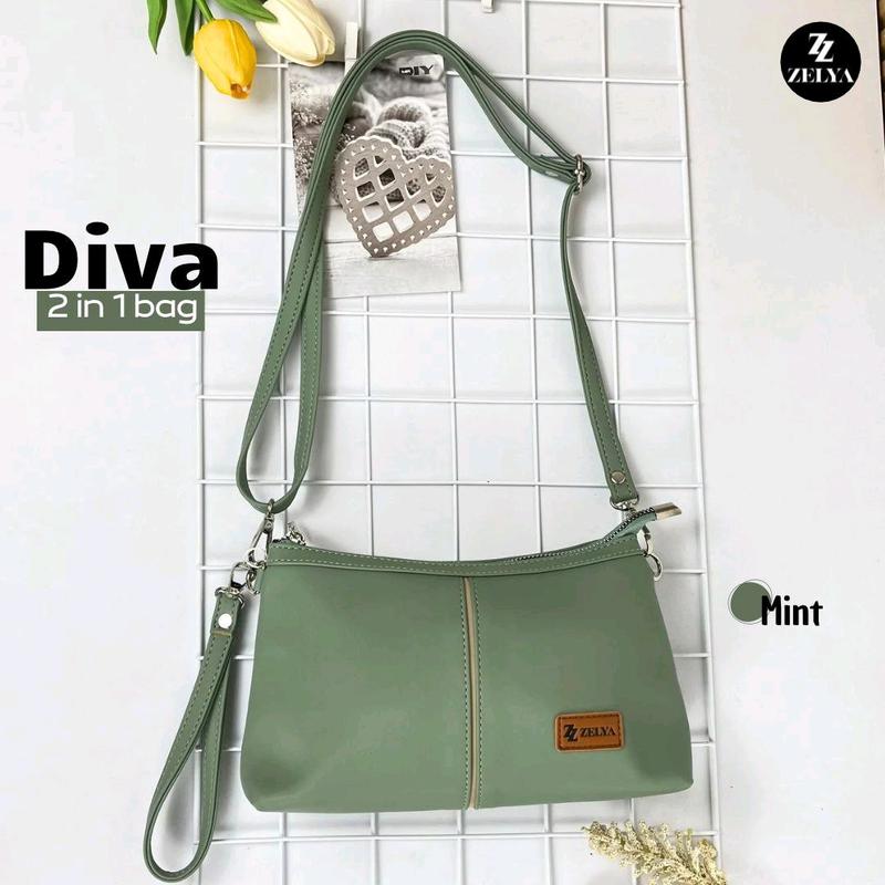 (ZELYA) DIVA BAG BY ZELYA, Tas Selempang 2in 1 bisa sling bag, hand bag tas selempang wanita simpel local  bag bags 7