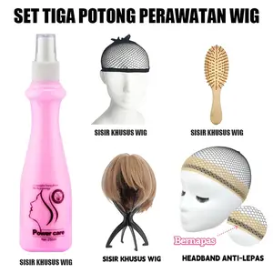 WIG CARE perawatan rambut palsu / Perawatanhairclip/wig stand/tempat wig/sisir wig/wig vitamin/wig wanita care solution/Headband anti-lepas