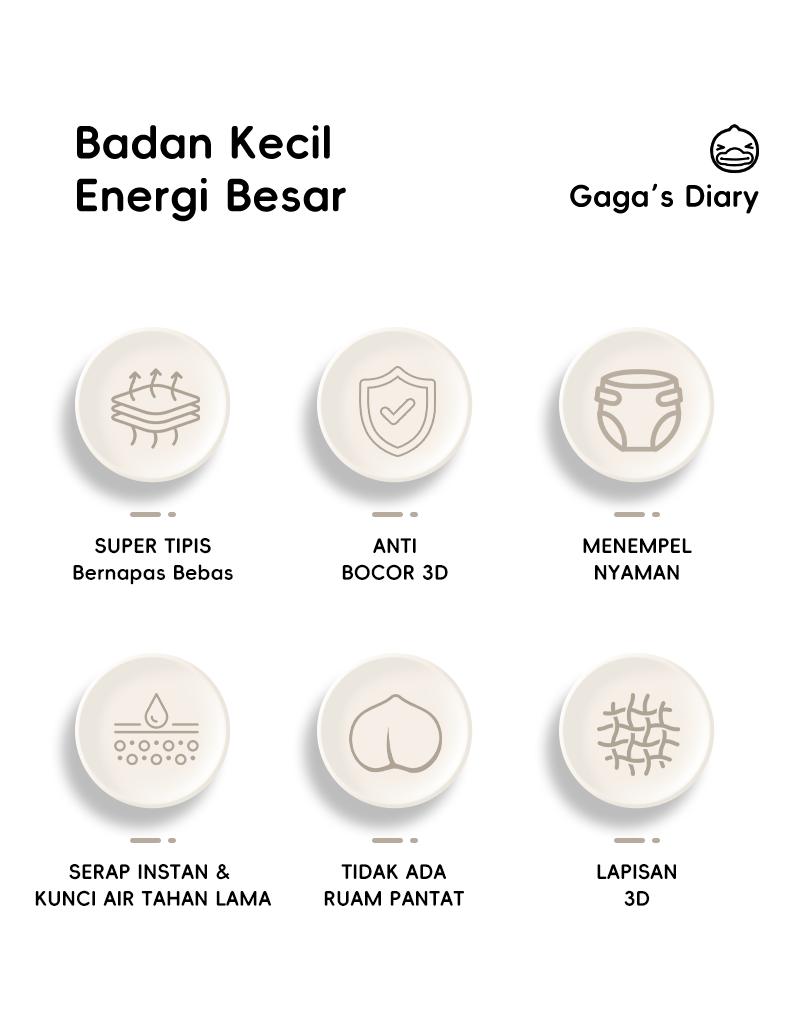 Gaga's Diary Popok Bayi Pinggang Elastis Anti Lekuk untuk Bayi Gemuk diapers pants 1 lusin newborn bayi popok promo hari ini  murah  official store