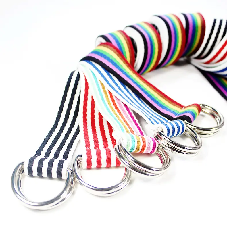 Thắt Lưng Nữ Vải Nylon, Hàng Mới Về, Phong Cách Hàn Quốc, Dễ Phối Đồ Khóa Vòng Đôi, Thích Hợp Cho Quần Sinh Viên Nam Nữ, Thắt Lưng Dệt Sọc, Thời Trang