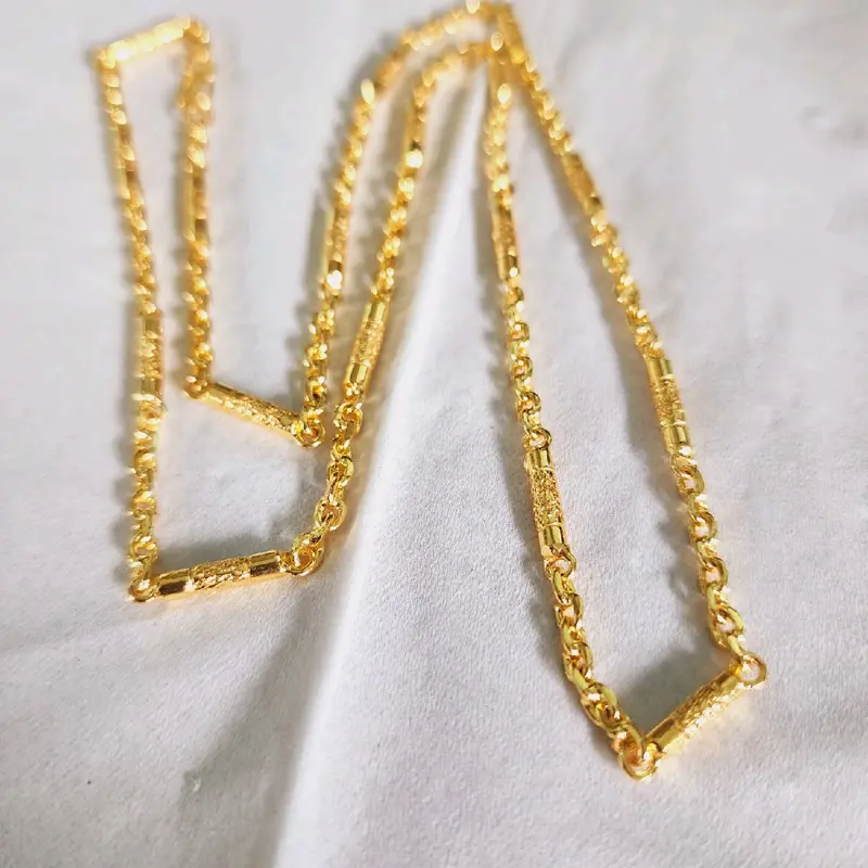 Kalung Bambu Pasir Rantai Nori Lapis Emas Kuning 8