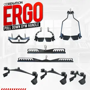 CoreNation Ergo Cable Attachment Lat Pulldown Row Bar D Handle Tricep Rope Gym Pull Down