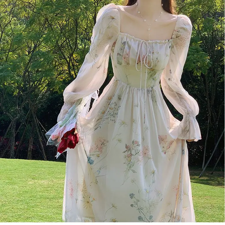 Gaya Baru Gaun Sifon Lengan Panjang Fairy Dress Cantik 6