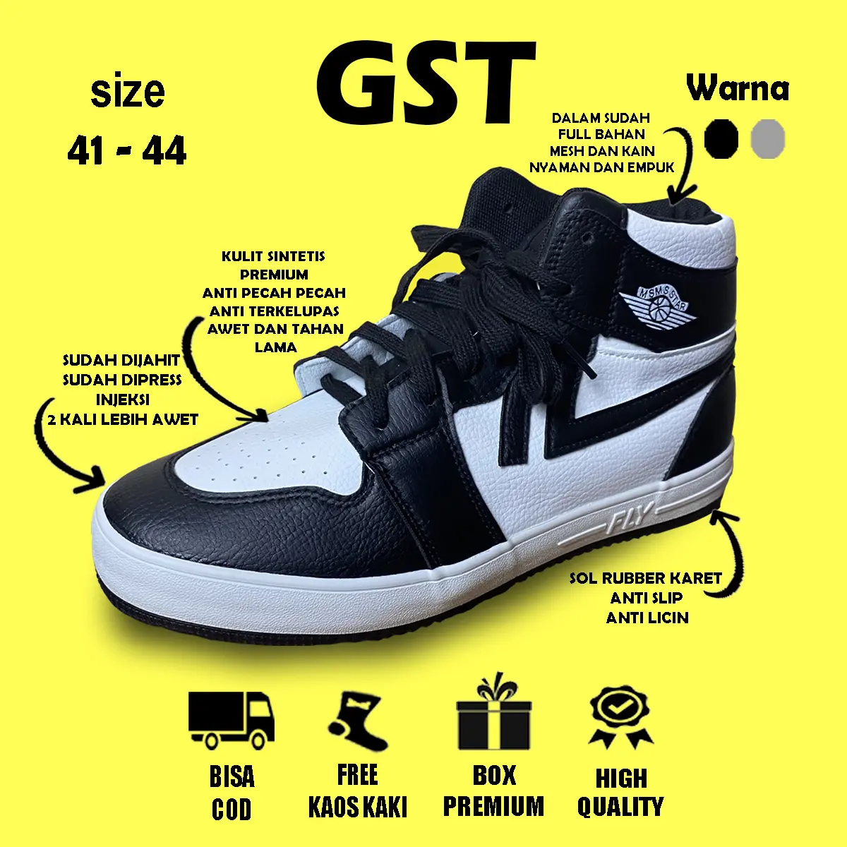 GST Jordan Sepatu Sneakers Pria Sepatu Kasual Sepatu Running Sol Karet Anti Slip Anti Licin