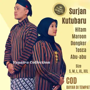 Baju Adat Jawa Lurik Pria dan Kutubaru Wanita S,M,L,XL,XXL jumbo XXXXL Surjan Pria Lurik Wanita Dewasa