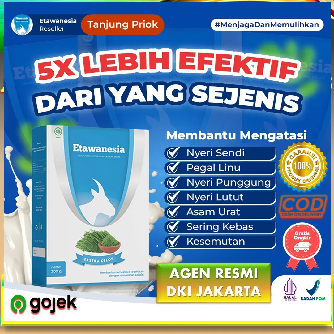 SUSU KAMBING ETAWA ETAWANESIA BIRU PREMIUM PLATINUM 200GR - HERBAL OBAT JAMU NYERI SENDI TULANG PERNAFASAN ASAM URAT KOLESTROL DAN MEMBERSIHKAN FLEK PARU-PARU ORIGINAL Milk Minuman Dairy