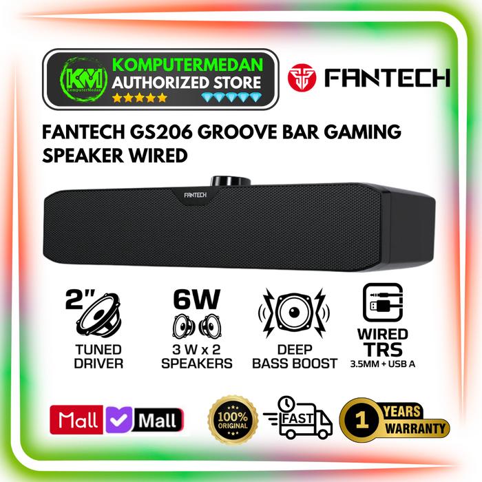 Gambar Fantech GS206 Speaker Gaming Wired GROOVE BAR LITE GS206 Non RGB Mimimalist Super Bass Wired Mode dari KomputerMedan OS Kota Medan Tokopedia