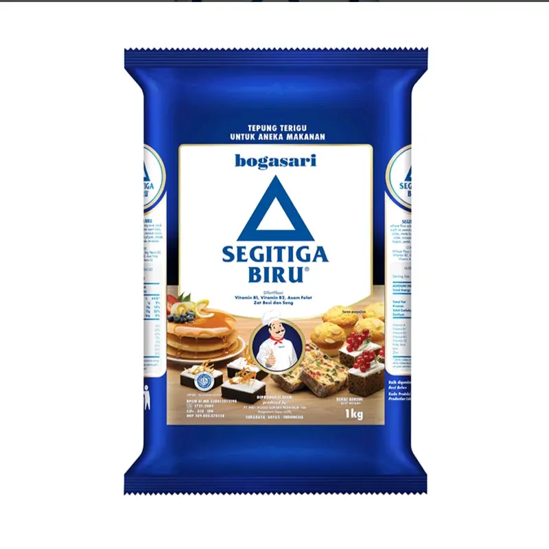 Segitiga Biru Tepung Terigu 1Kg  + Packing Kardus 2
