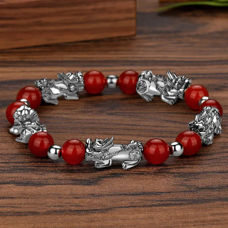 Vòng Tay Tỳ Hưu, Phong Cách Cổ Điển Dành Cho Nam Giới, Thiết Kế Độc Đoán, Hạt May Mắn, Vòng Tay 7