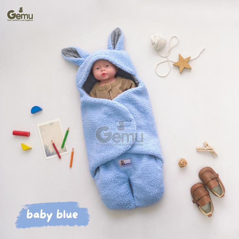 GEMU Selimut Bayi Bedong Blanket Instan Sherpa Bulu Domba Tebal Karkakter Kaki Premium Newborn 3