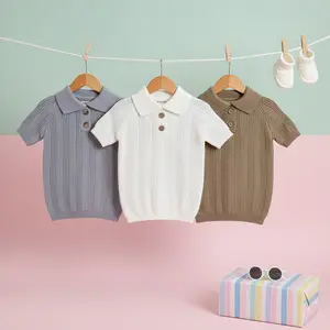 TRF Kids Polo Knit Unisex Atasan Rajut Anak 0-1thn Bahan Rajut Premium Quality Fashion Shirt Nyaman Tidak Gatal
