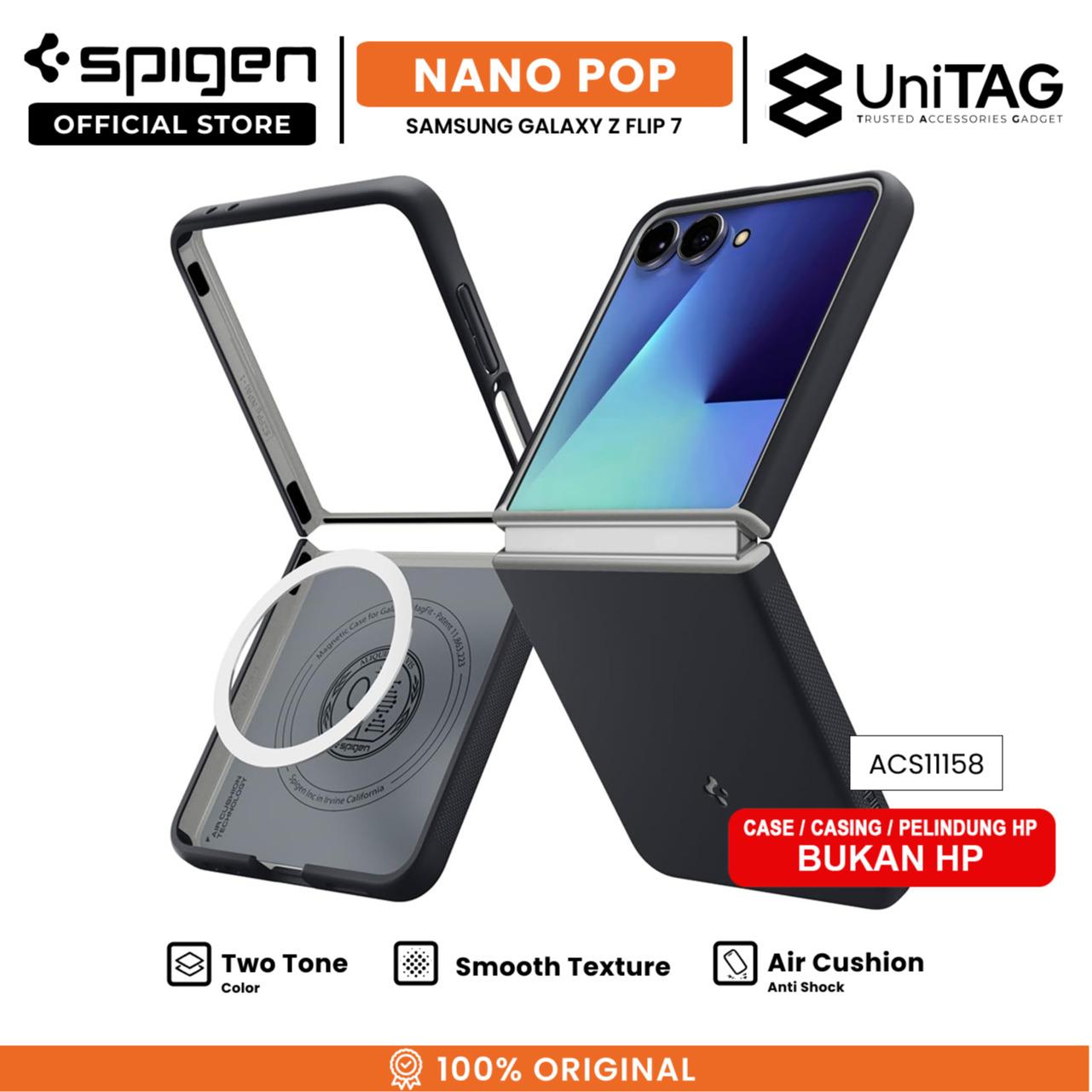Spigen Galaxy Z Flip 7 Case Nano Pop MagFit - Black Sesame ACS11158