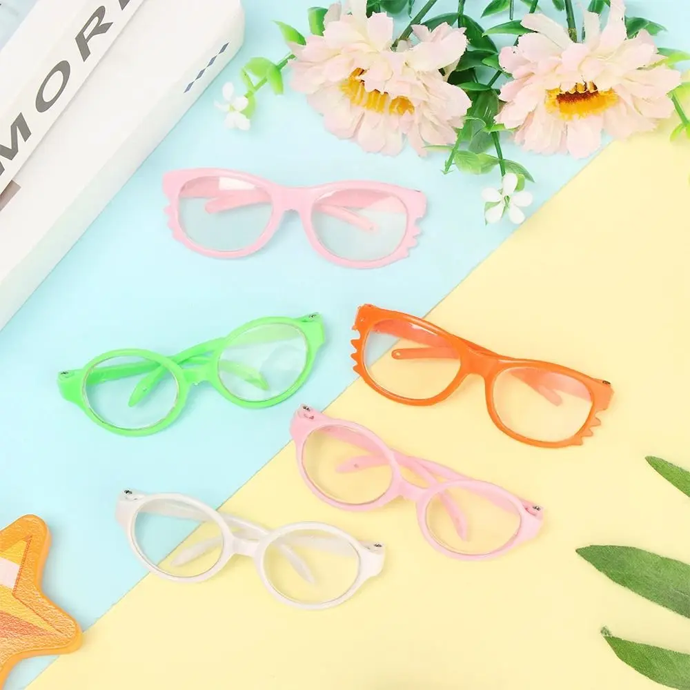 Cute Doll Accessory Transparent Plastic Glasses Transparent Plastic Doll Round Glasses Candy Color 8cm Colorful Doll Glasses Doll Ornament