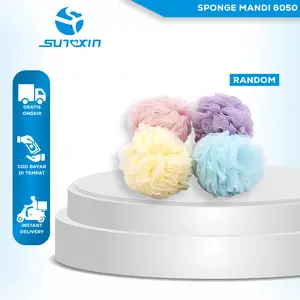 SUNXIN Sponge Mandi 6050 Warna Pastel Ukuran Besar - Shower Puff Besar Untuk Badan