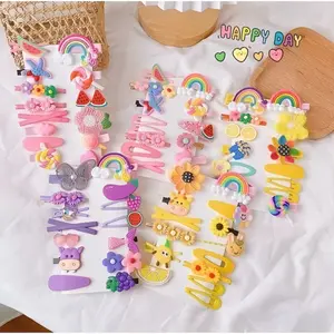 Selling Happy Set Jepit Rambut Anak Korea 14pcs Handmade Lengkap Motif Lucu Aman & Hemat