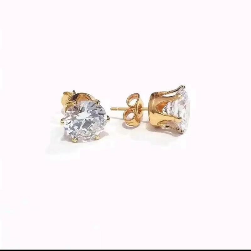 Product Introduction of Anting Tusuk Titanium Giwang Mata Satu Warna Gold Perhiasan Wanita Elegan Tahan lama 5