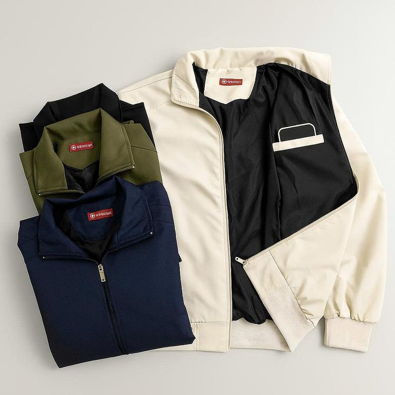 Áo Khoác Dù - Áo Khoác Hai Lớp Cổ Trụ Nam Nữ Basic Cổ Cao Chống Nắng ,Chống Gió ,Chống Tia UV Cực Tốt .Menswear JacKet Có Túi