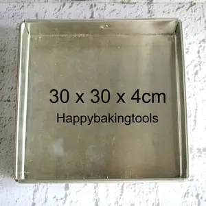 Loyang kue kotak 30cm T4cm, loyang kotak alumunium 30cm tinggi 4cm, loyang alumunium tebal kokoh, baking pan square 30cm kitchenware