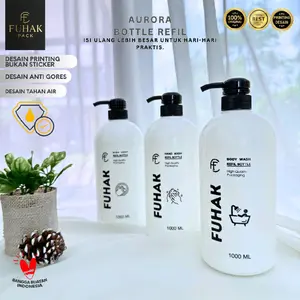 FUHAK AURORA - Botol Pump 1 liter - Botol Sabun - Botol Refill Estetik - Botol Refill 1000ml - Botol Isi Ulang