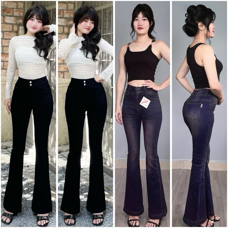  Quần Jean Loe Dài Trơn Ulee Vải Co Giãn Bigsize 40-70kg - Nữ - Women Ong Denim 