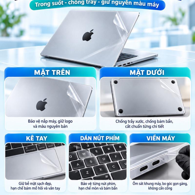 Dán PPF Macbook toàn bộ Vị Trí Neo Air Pro 13 14 15 16inch