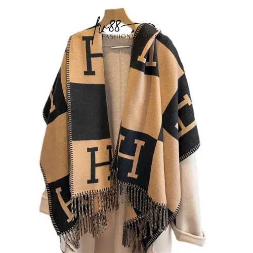 fv88 - Syal Leher Pashmina Mewah Winter Korea Import Cashmere Premium Scarf Kasmir Musim Dingin Uk 185x165cm (23)