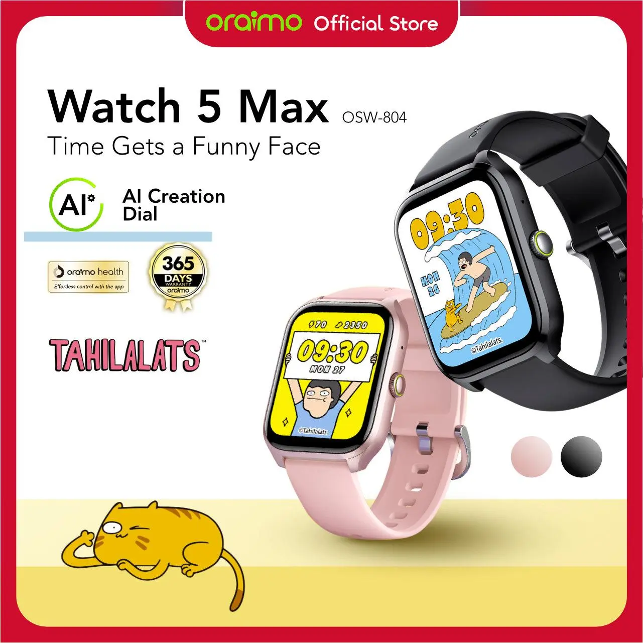 [Exclusive IBNULITA] Watch 5 Max Smartwatch [OSW-804] Layar 2.01'' Bluetooth Tahan Lama Tahan Air Debu Layar Monitor TFT 100+ Mode Olahraga Large Screen Wireless Call Long Battery Life IP68 Waterproof