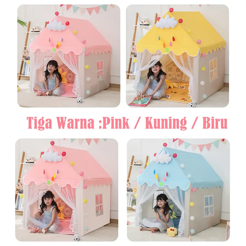 Mainan Tenda Anak Perempuan dalam ruangan Tenda Anak besar Tenda Princess 140 x 100 x 125 Tenda Bermain Indoor Outdoor 7