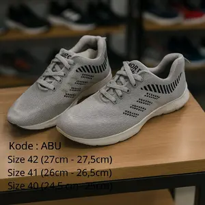 Sepatu pria Sport abu ringan nyaman dan stylish