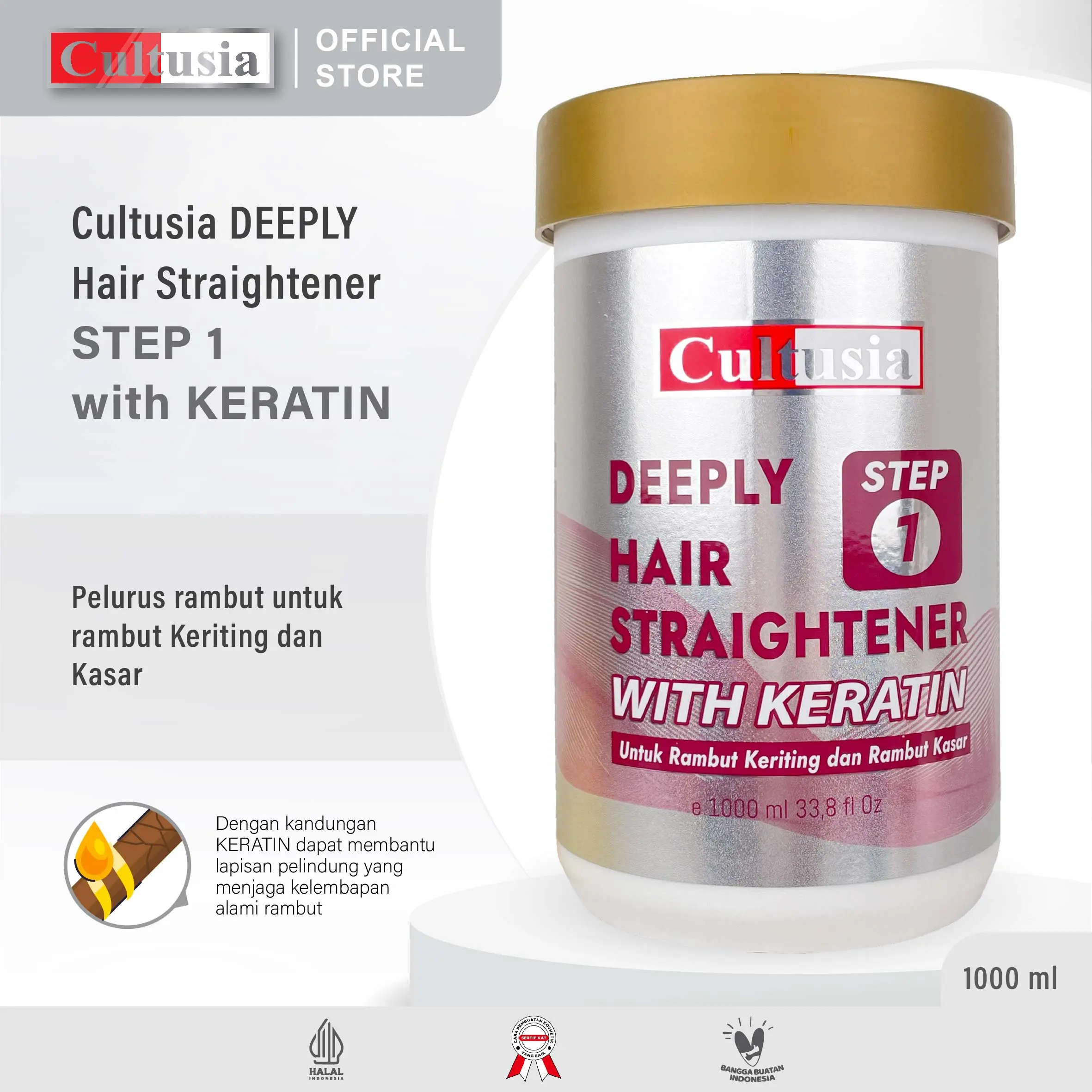 Cultusia Deeply Hair Straightener With Keratin Step 1 1000ML