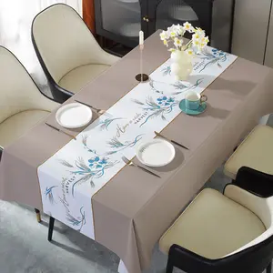 Kain Taplak PVC Tebal Bergaya Skandinavia - Tahan Air, Anti Noda Minyak, Tanpa Perlu Dicuci, Tahan Panas, Bentuk Persegi Panjang dengan Sentuhan Mewah dan Elegan, Cocok untuk Taplak Meja Kopi yang Instagramable.