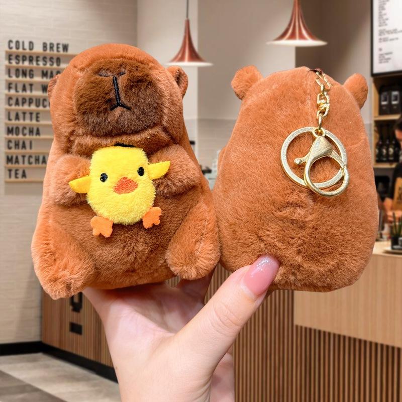 Gantungan Kunci Capybara, Boneka Capybara ekor berputar, Gantungan Tas Bagcharm Capybara Keychain Bagcharm ekor berputar 5
