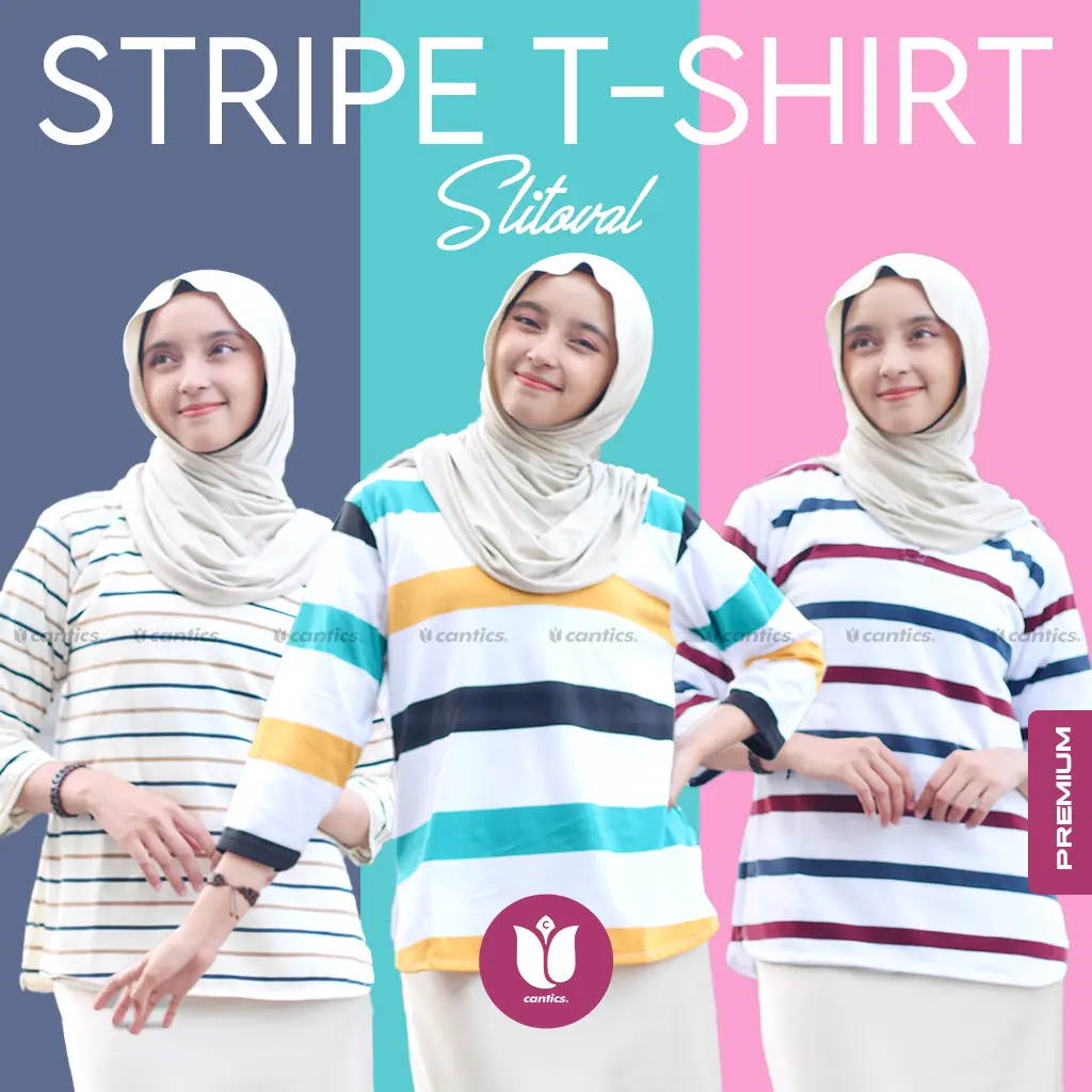 Cantics Salur T-Shirt Cotton 24s 3/4 Oval Premium