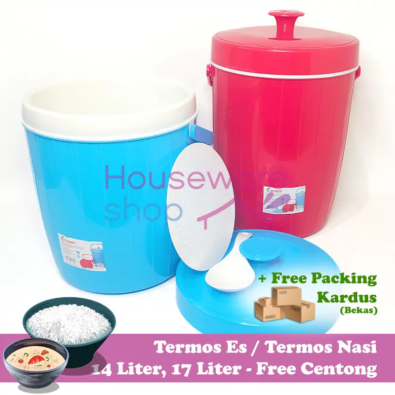 Termos Nasi 14 & 17 Global Eagle / Termos Es Batu / Tempat Nasi Es Batu / Rice Ice Bucket + Free Centong Plastik Vacuum 0