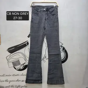 Celana Cutbray Hw Grey Wanita Nine One Nine Jeans