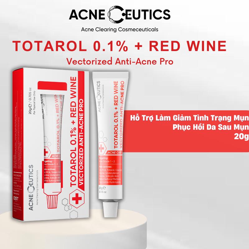 AcneCeutics Gel Mụn Totarol 0.1% + Chiết Xuất Rượu Vang - Hỗ Trợ Giảm Mụn, Ngăn Ngừa Mụn và Phục Hồi Da (20g) - Skincare