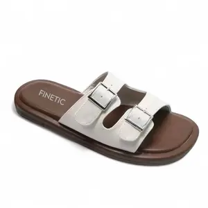Finetic Sandal Kasual Wanita Model Terbaru Anti Slip Sendal Flatbed Cewek Karet