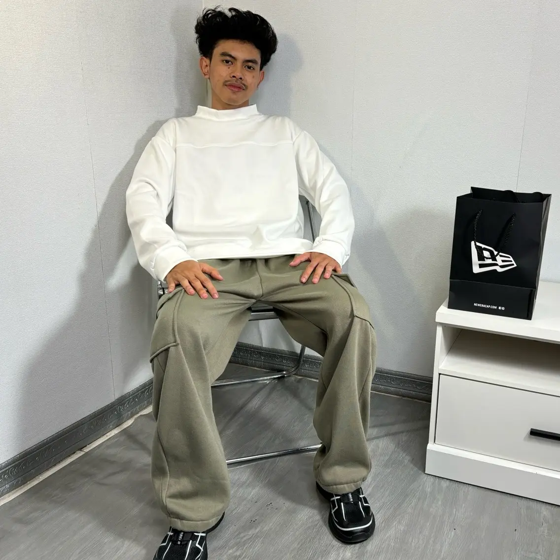 Saynt x Dependance One Set Boxy Cargo Trackpants Baggy Loose Oversize Old Money Streetwear Drip Amerika Korea