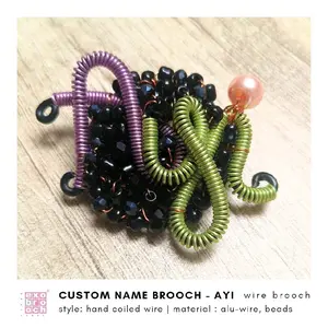 Exobrooch Custom Name Brooch | Wirebrooch | Bros Nama Custom | Handmade