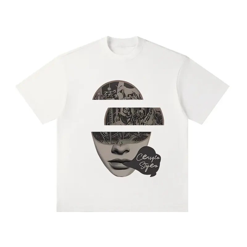 T-shirt Atasan Baju Kaos Oversize Pria Putih Lengan Pendek Dewasa Distro Katun Combed Cowok C104 1